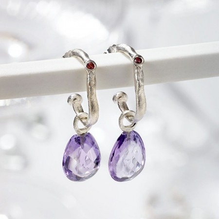 LEVENDE creoler med safir og amethyst